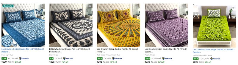 Loot : Jaipuri Double Bedsheet Starts at Rs.298.