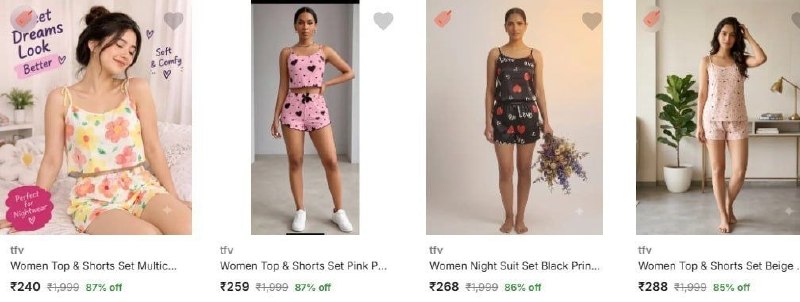 Flipkart Loot | Upto 87% Off - TFV Women Night Suits