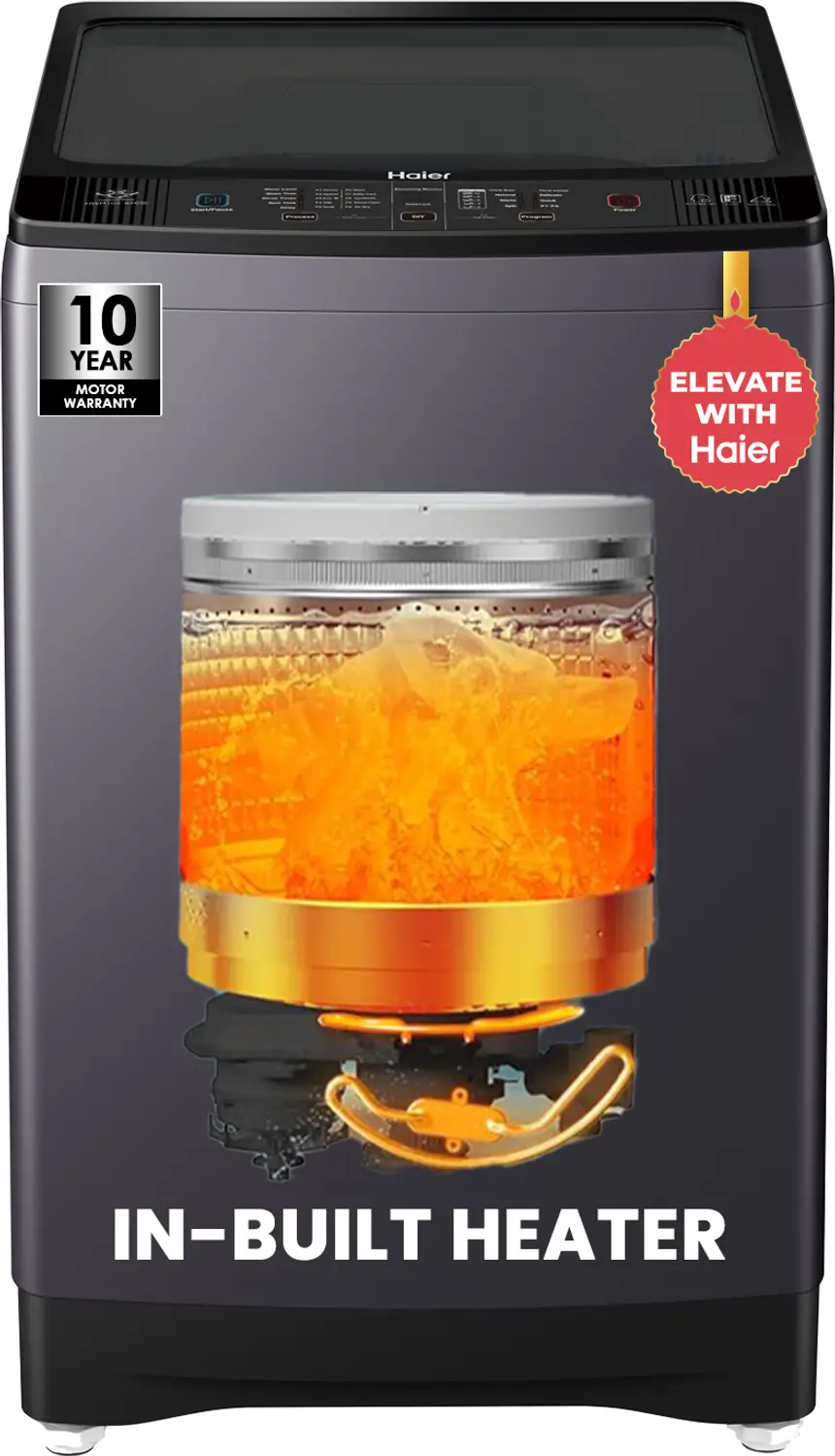 Haier 10.5 kg Fully Automatic Top Load Washing Machine with In-built Heater Silver @25849