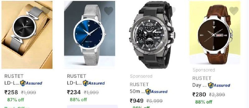 Flipkart Loot : Upto 90% Off On Watches + Coupon.