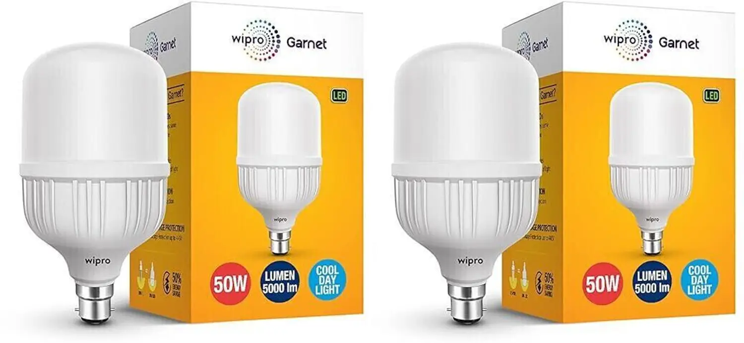 Flipkart | Wipro 50 W Basic Standard B22 LED Bulb (White, Pack of 2) @383