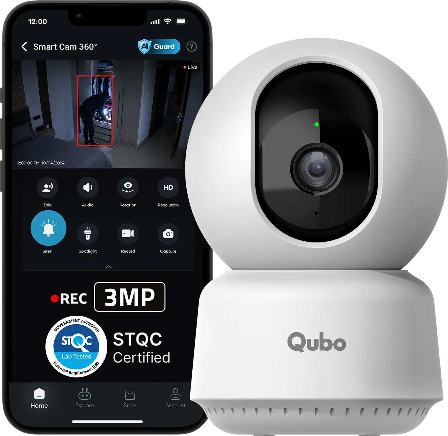 Loot: QUBO Smart 360° 2K CCTV Camera (3MP, 2026 Edition) @ ₹1,059