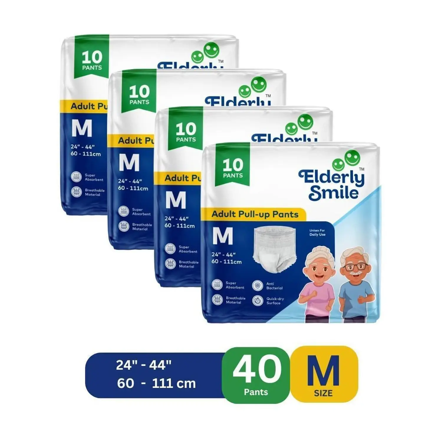 Loot: Elderly Smile Super Absorbent Premium Pull-Up Pants, Pack of 4 (40 Pieces) @ ₹613