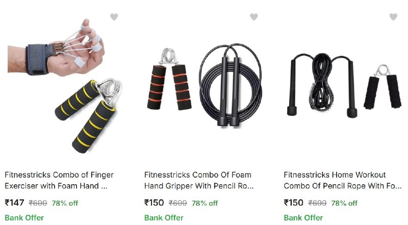 Flipkart | UPTO 84% Off on Gym Fitness Kits Starting @₹147