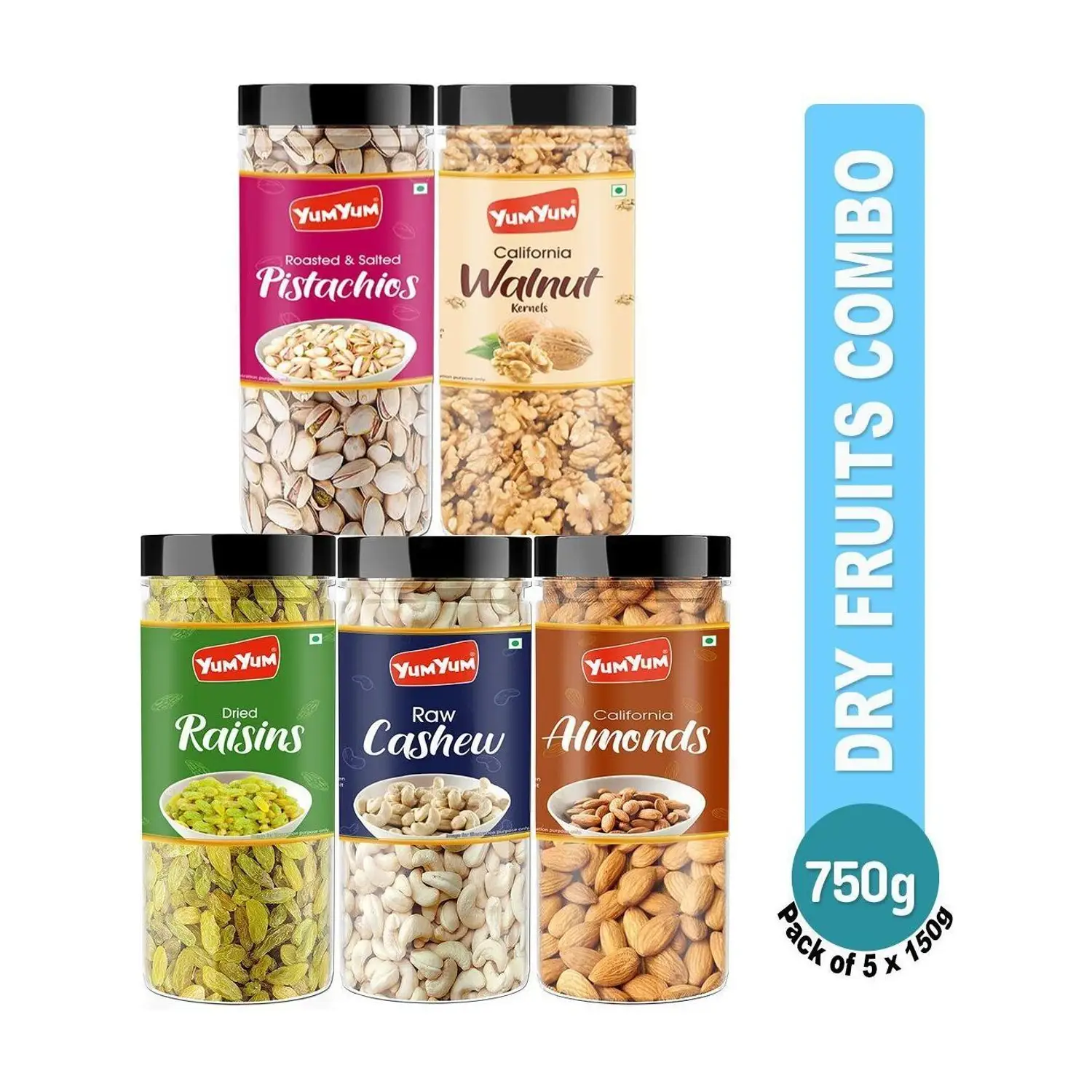 GRAB : YUM YUM Dry Fruits Combo (150g x 5) at 863.