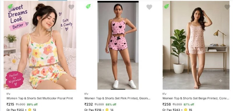 Flipkart Loot | Upto 89% Off - TFV Women Night Suits