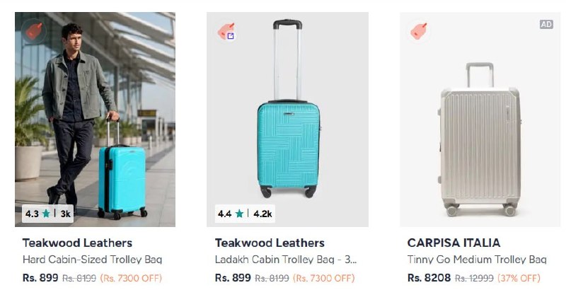 Myntra | Crazy deal : Teakwood leathers- Affordable Trolley at just 899/-