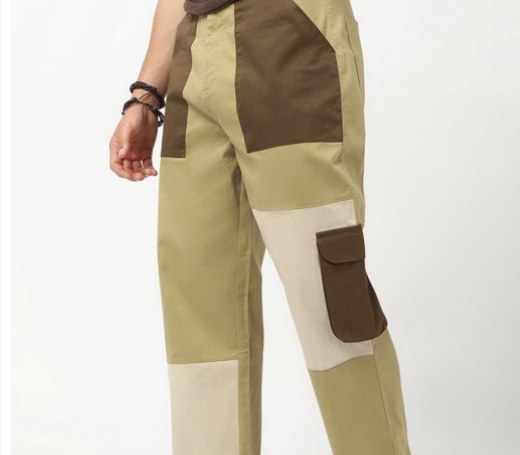 85% off: Bewakoof Men Irish Cream Baggy Straight Fit Cargo Pants @584
