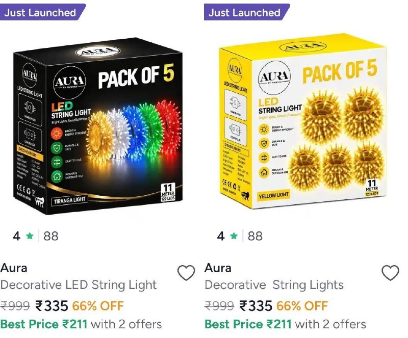 MYNTRA | HOME DECOR DEALS ARE HERE! · String Lights — Starting @ ₹135 + Additional Coupon — String Lights — Starting @ ₹135 + Additional Coupon · Rangoli Mats — Starting @ ₹278 + A