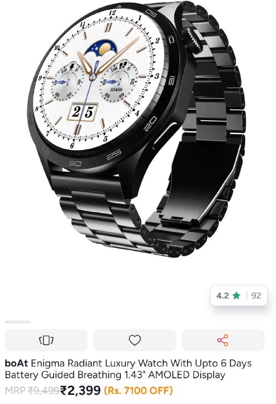 Myntra | Boat Smartwatches Enigma Radiant Only At Rs. 2399 + 10% Bank Offers!! · Boat Smartwatches Enigma Radiant Only At Rs. 2199 + 10% Bank Offers!! — Myntra | Boat Smartwatches 