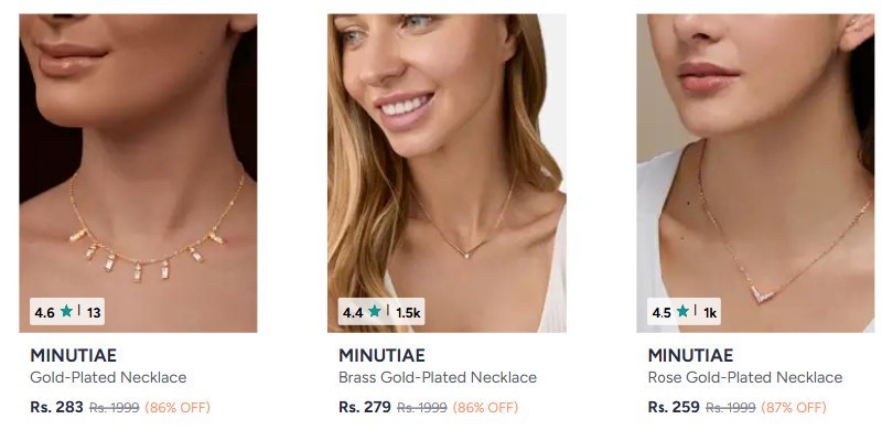 Myntra | Earrings on Sale!! · Necklace and Chains Under 299 — Necklace and Chains Under 299 · Karatcart, Kushal's Under 299
