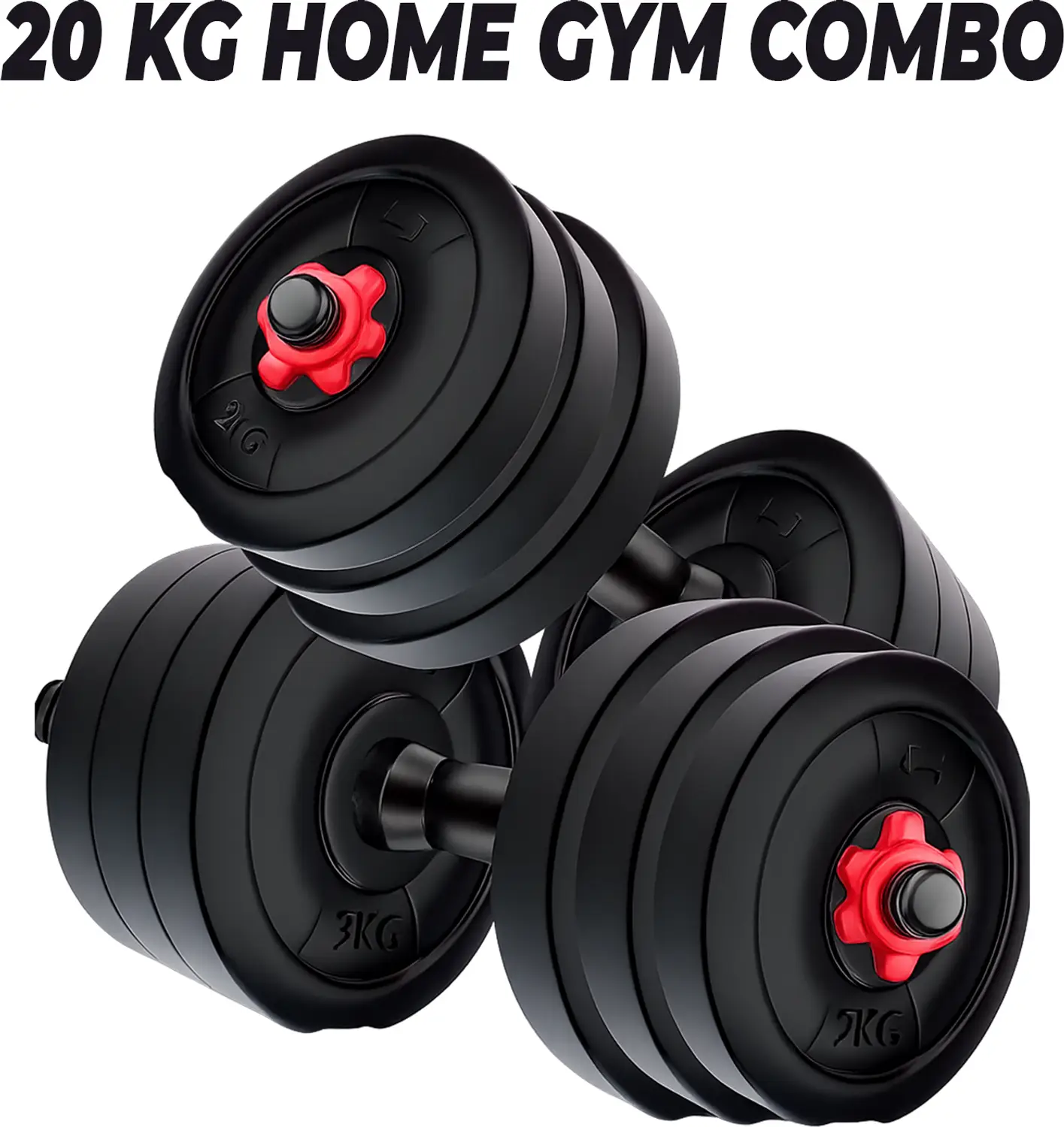JMB 20kg Combo 2.5kg*8pc Plate With Dumbbell Rods Adjustable Dumbbell