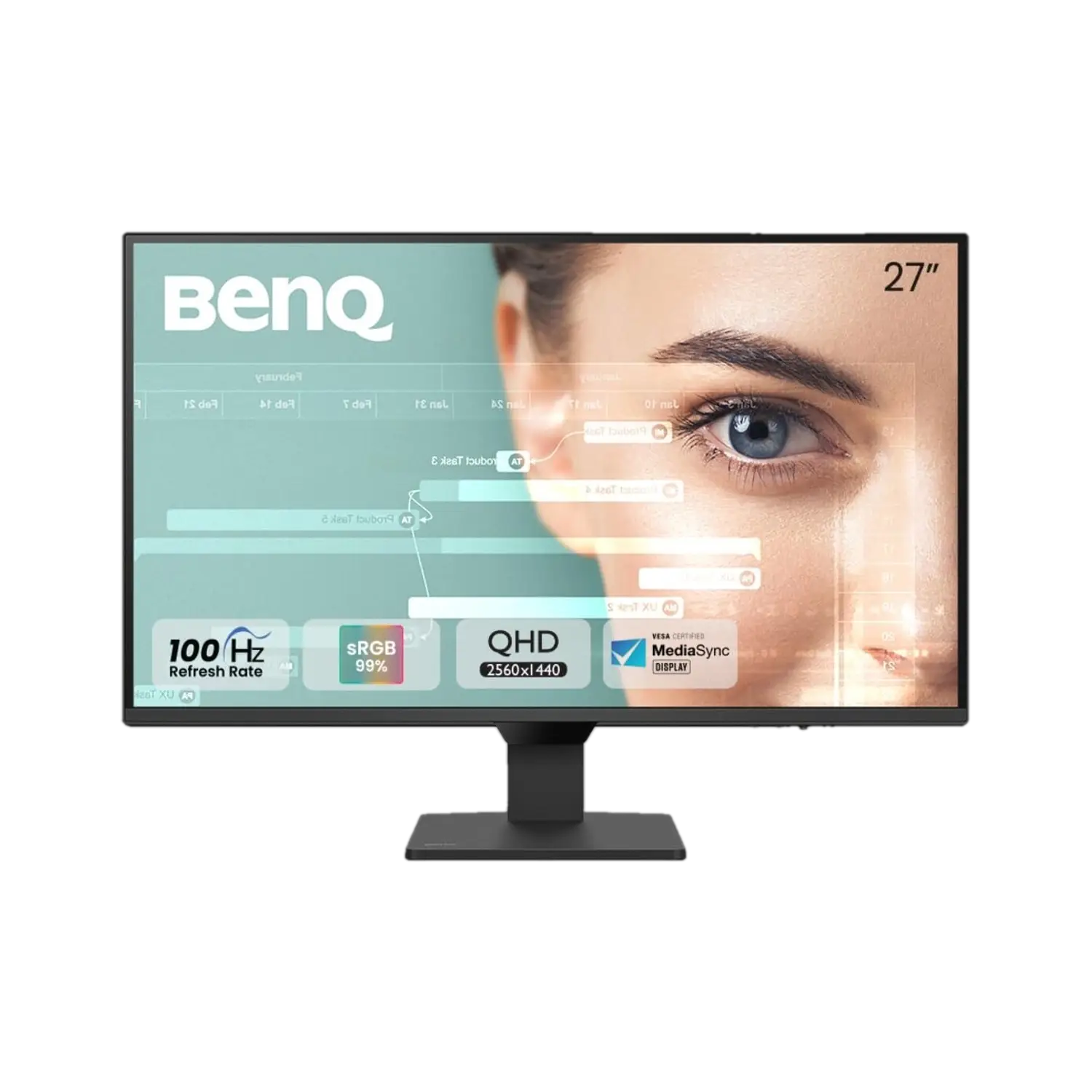 BenQ GW2790Q 68.58 cm (27 inch) Quad HD LED Backlit IPS Panel with 99% sRGB, 1500:1 CR, Eye-careU, Dual HDMI, Display Port, Bezel-Less, VESA MediaSync, B.I., Low Blue Light+, Inbui