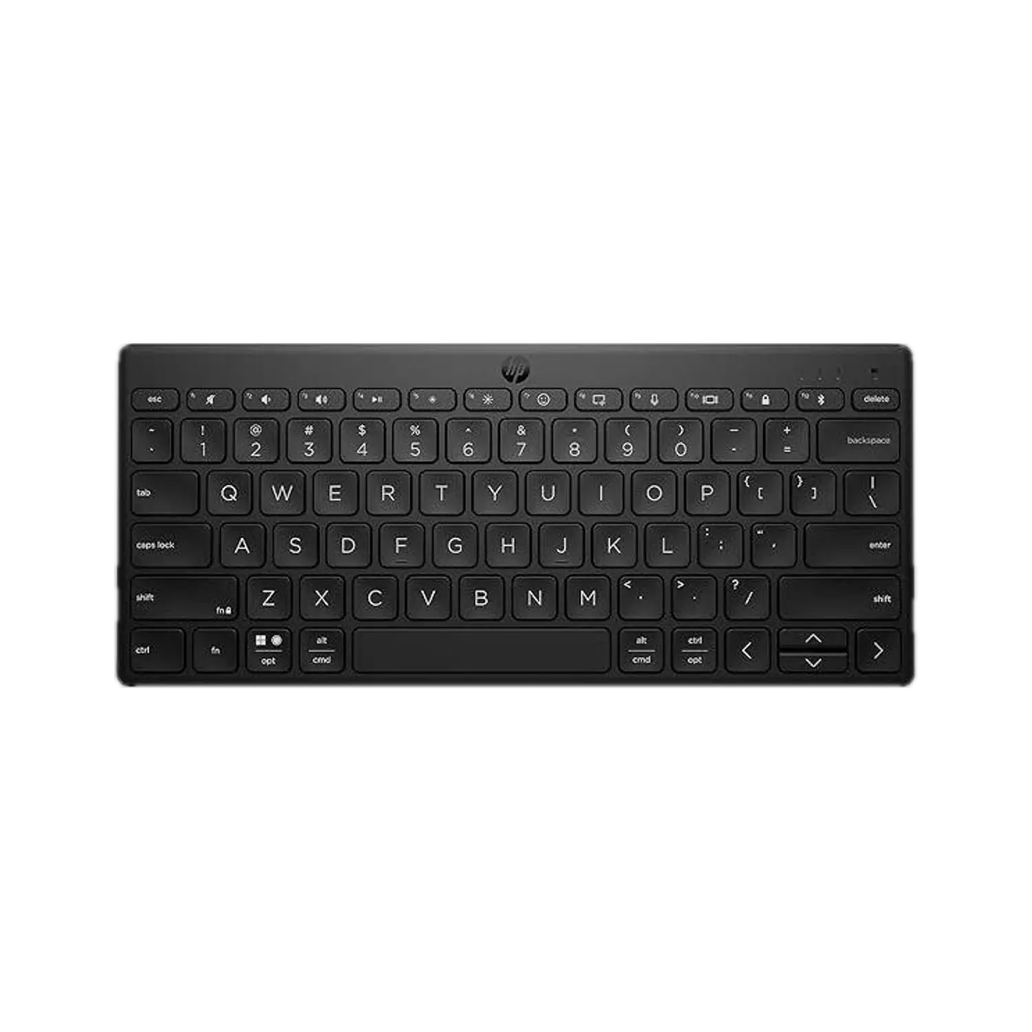 HP 350 Compact Multi-Device Bluetooth Standard Laptop Keyboard Compatible with Desktop, Laptop, Tablet, iPad, Mac with Multi-Device Bluetooth 5.2, 12-inch Tablet & Smartphone Slot,