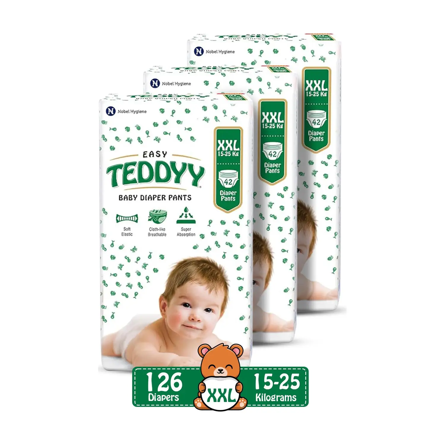 TEDDYY Easy Diaper pants with 3x Faster absorption and Rash protection Pant Diapers - XXL
