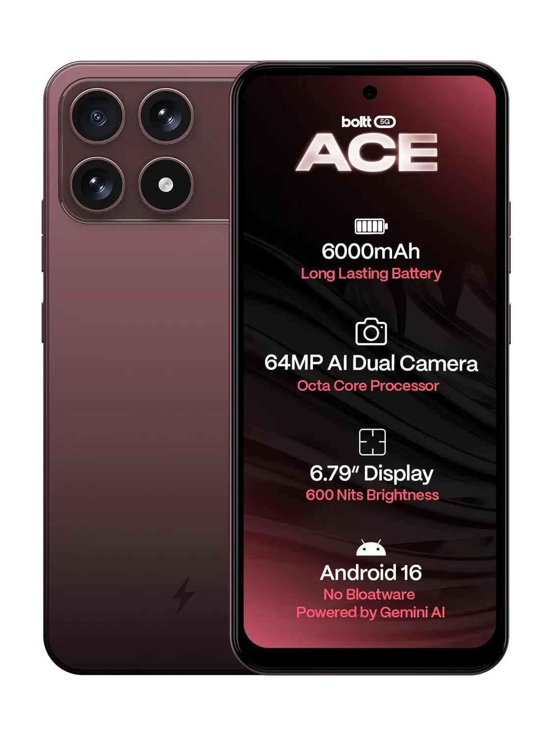 BOLTT ACE 5G (Burgundy Bliss, 64 GB)