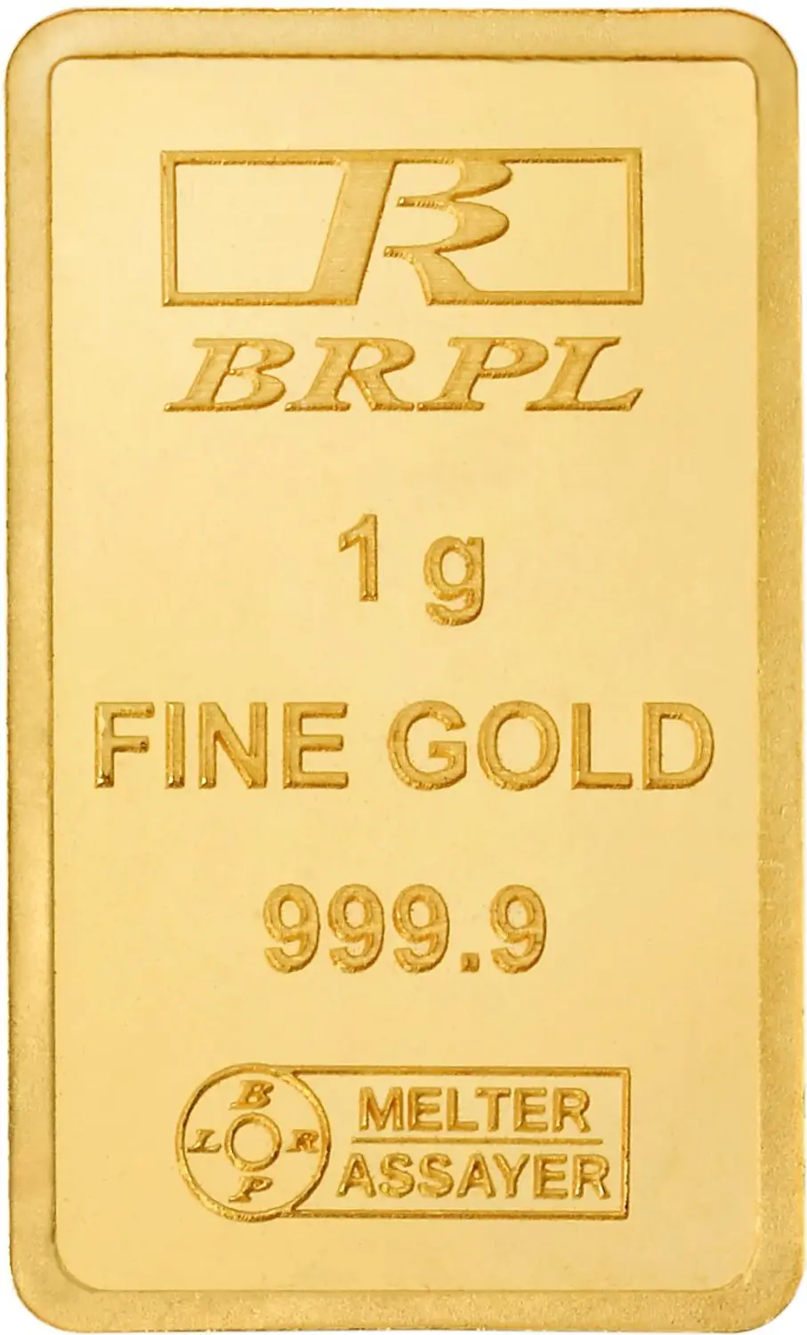 Bangalore Refinery 1g Gold Bar 24 (9999) K 1 g Gold Bar