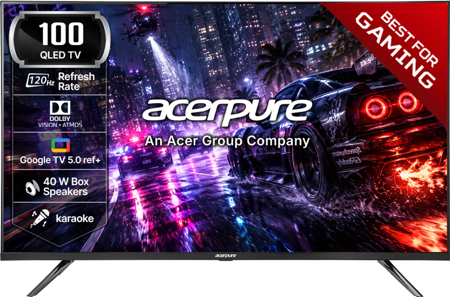acerpure NITRO 253 cm (100 inch) QLED Ultra HD (4K) Smart Google TV 2026 Edition