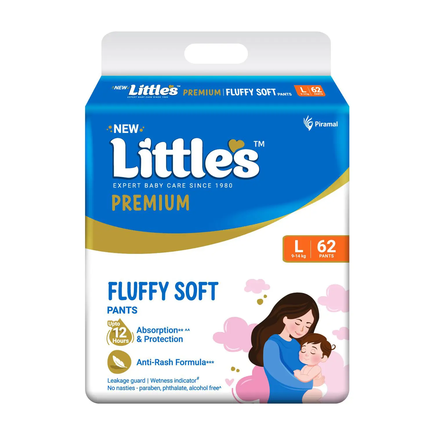 Little's Premium Fluffy Soft with Wetness Indicator Pant Diapers - L