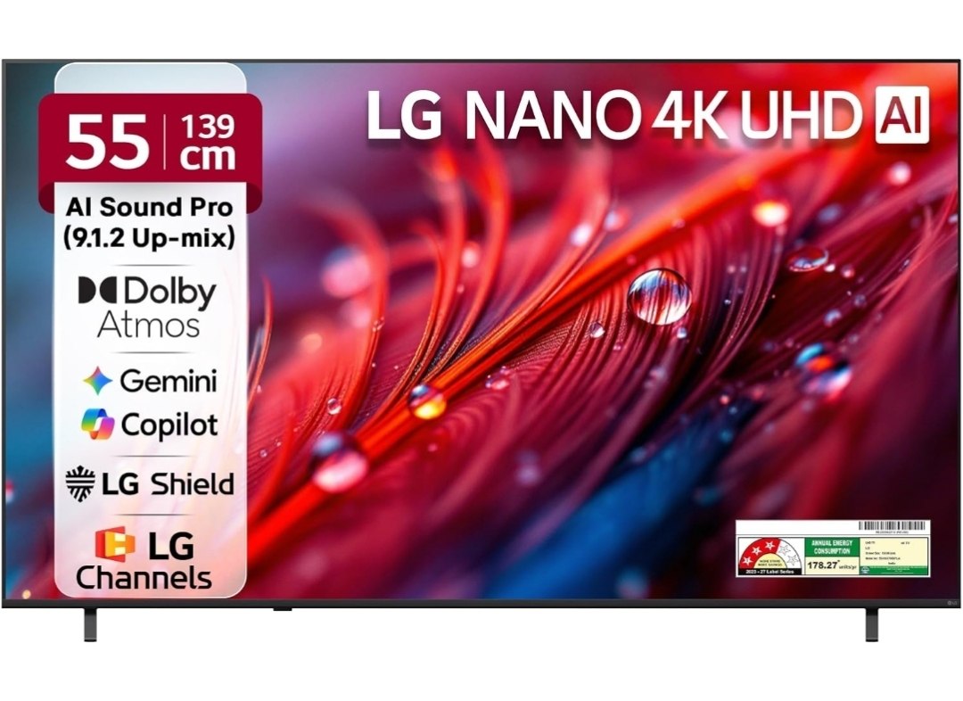 LG 139 cms (55 inches) NU87 AI Series Nano 4K Ultra HD @42990 Using CC