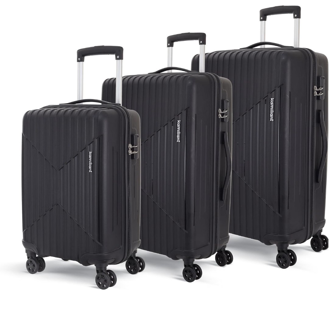 KAMILIANT by American Tourister Savvy|Trolley Bag Set of 3 (55+70+80 cms) for Travel| Hard Case Polypropylene (PP) Suitcase|360° 8-Wheel Spinner Lugga