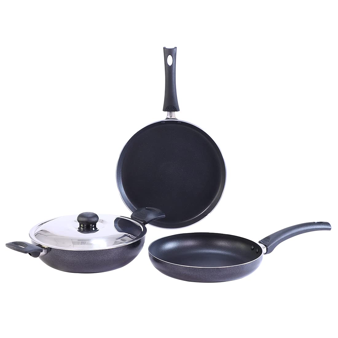 69% off - Wonderchef Platinum Plus Set Black Non-Induction Base, 3 + 1 at rs 999