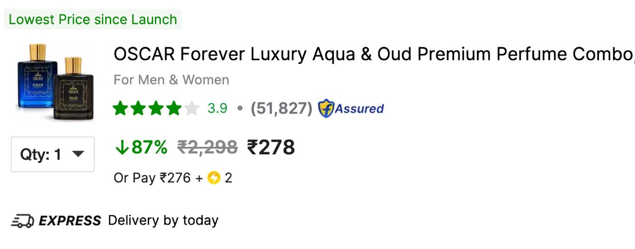 Flipkart Loot : Perfume Combo Loot @278.