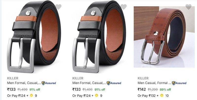 Flipkart | Killer Belts 91% off