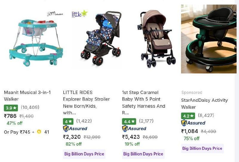 GRAB : Upto 85% Off on Baby Walker, Strollers & More