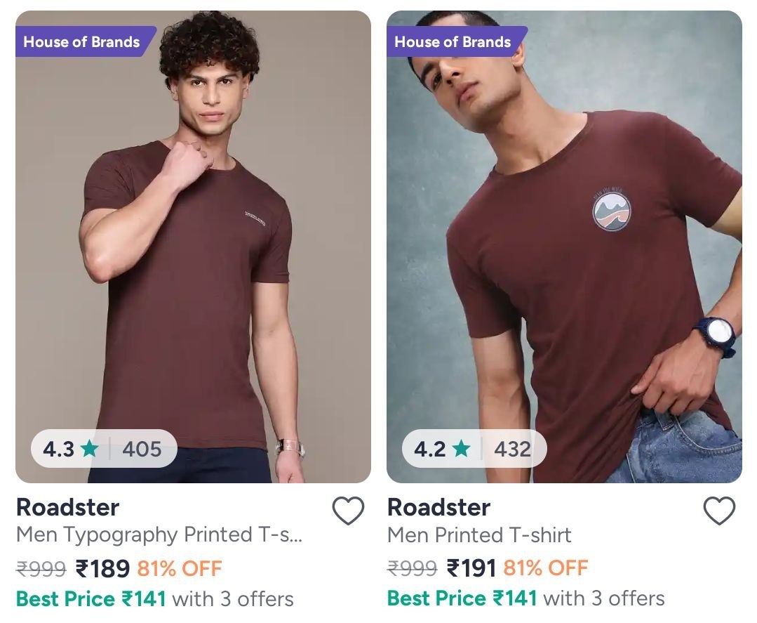 Myntra Loot : Upto 89% Off On Roadster Clothing.