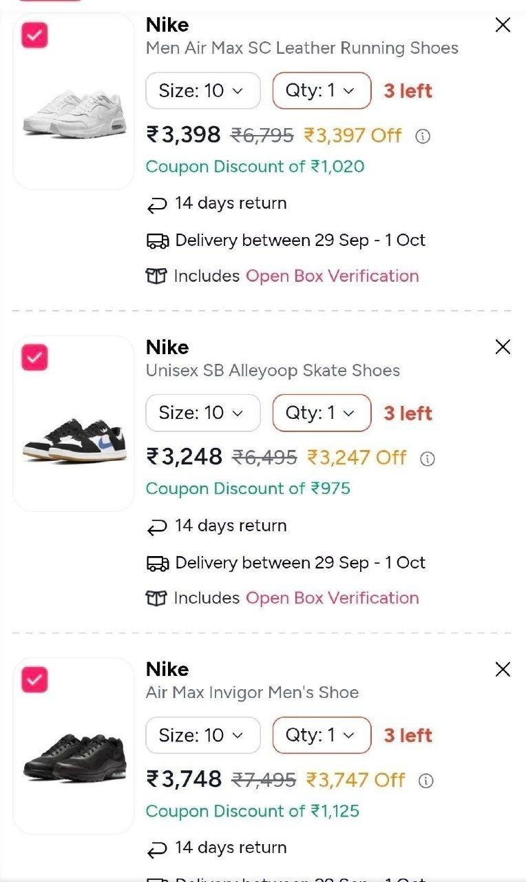 Nike Loot 50% Off  + 10% Off With Coupon