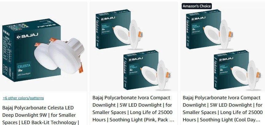 Amazon | Upto 78% Off On Bajaj LED Downlights