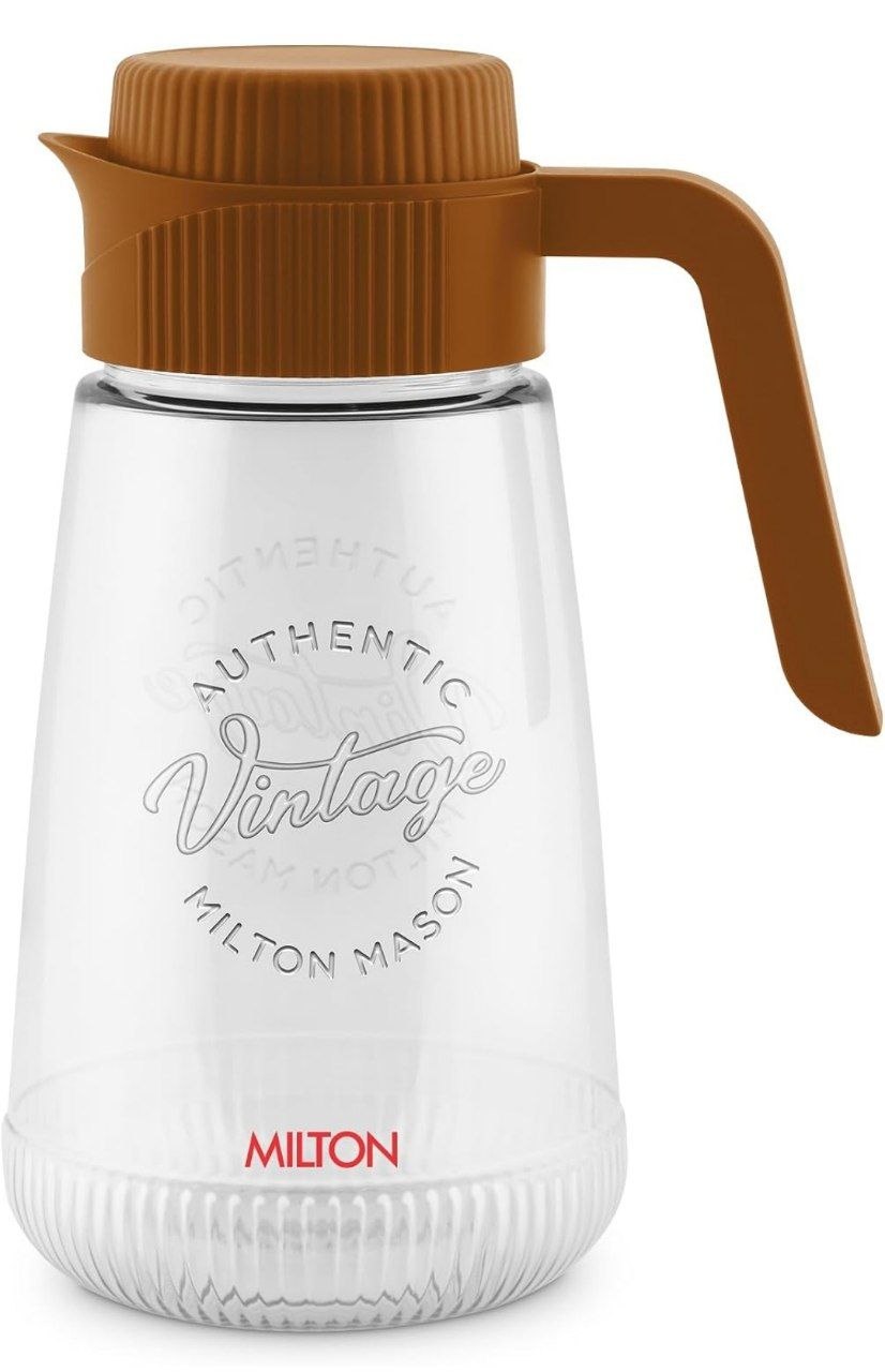 MILTON Vintage 2000 Water Jug Plastic with Lid for Ice Tea, Water, Juices, Milk Storage Container for Fridge, Water jugs for Dining Table, 1900 ml, BP