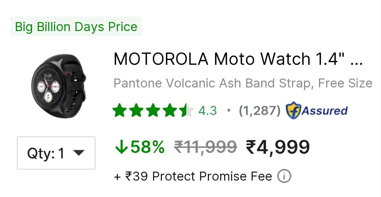 Lowest: Moto Watch @ 4999