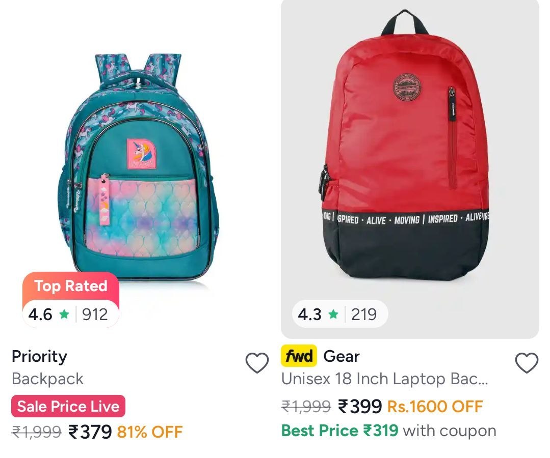 Myntra : Upto 80% Off On Wrogn, HRX, F Gear Backpack