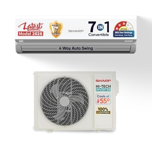 Amazon | Sharp 1.37 Ton 3 star, New Star Rated, Split AC (4 Way Swing...