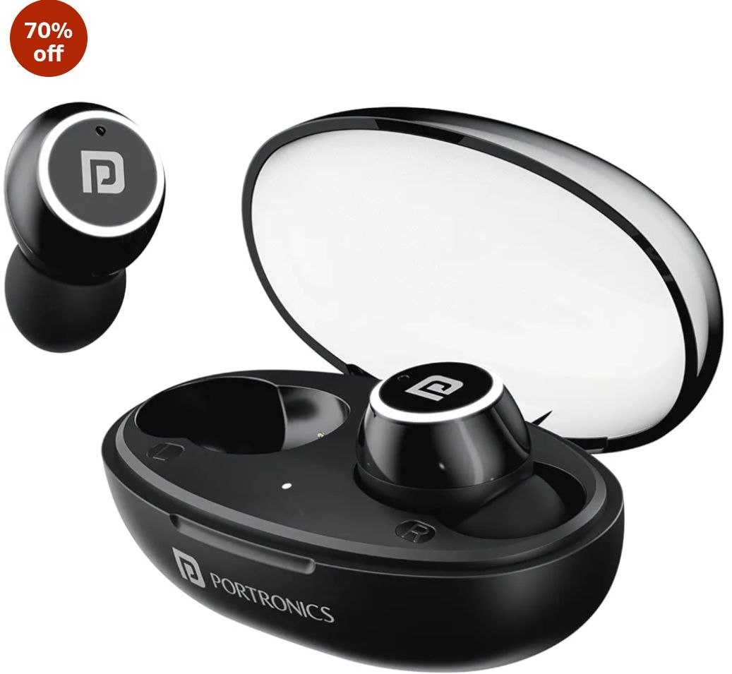 Portronics Harmonics Twins S13 in Ear True Wireless Earbuds with Mic, 24H Playtime, Game/Music Mode, Touch Control, 8mm Driver, Bluetooth 5.3v,IPX5 Wa