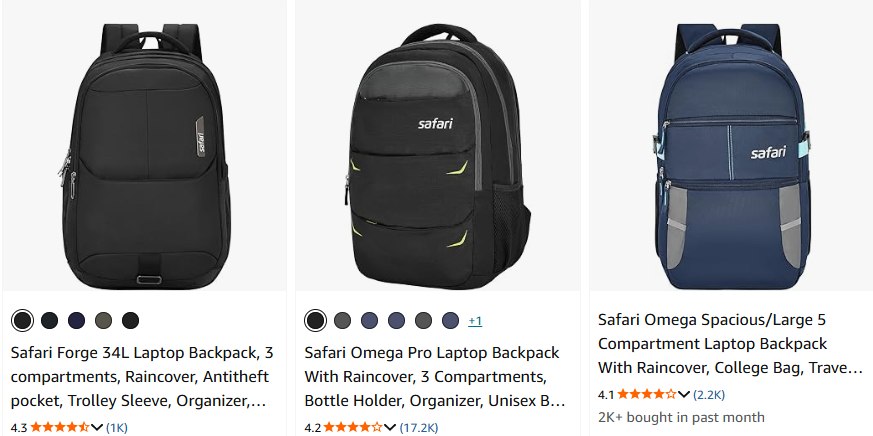 Amazon | Upto 80% off on safari bagpacks.