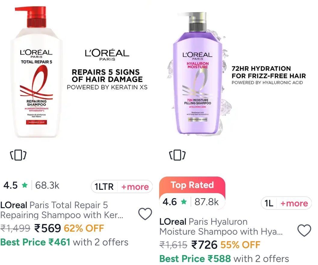 Myntra | L’Oréal, Maybelline and Garnier 40% - 65% off