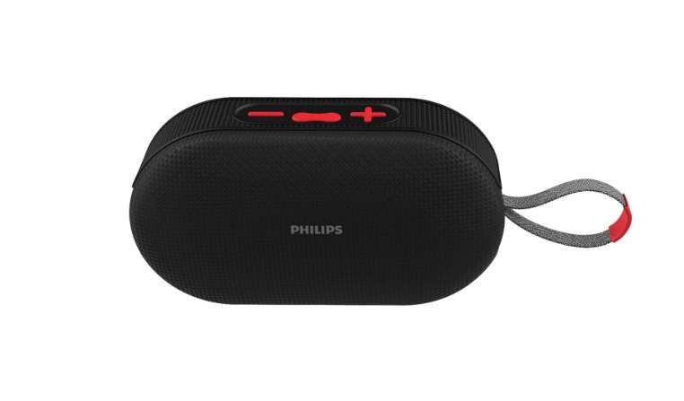 PHILIPS Audio TAS1400BK Wireless Bluetooth Speaker with Deep Bass, Passive Radiator, 12W Sound Output, 1200mAh Rechargable Battery, RGB Light Modes, 1
