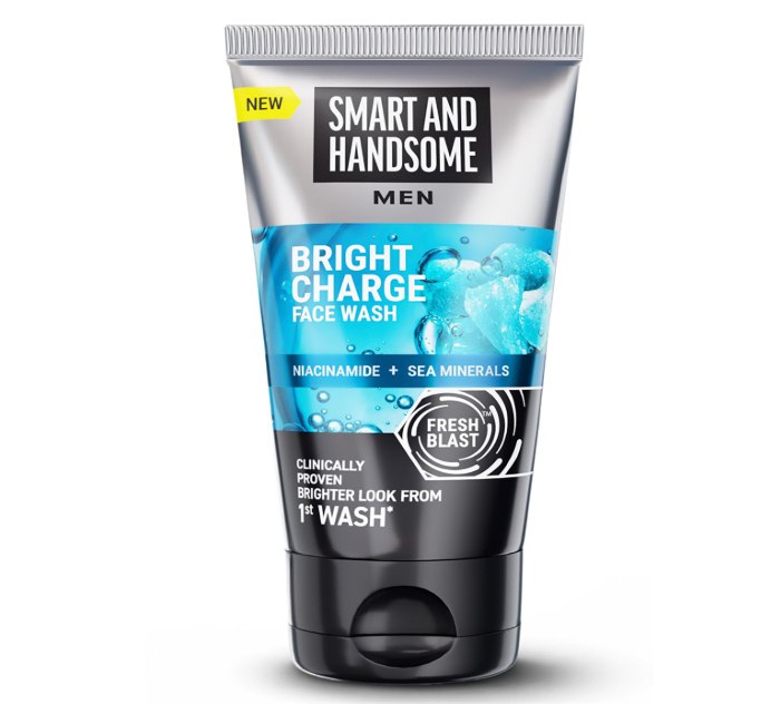 Smart And Handsome Men Bright Charge Face Wash | Brightens Dull Skin | Instant Freshness | 150G | Anti-Pollution | Anti-Dullness | With Niacinamide |