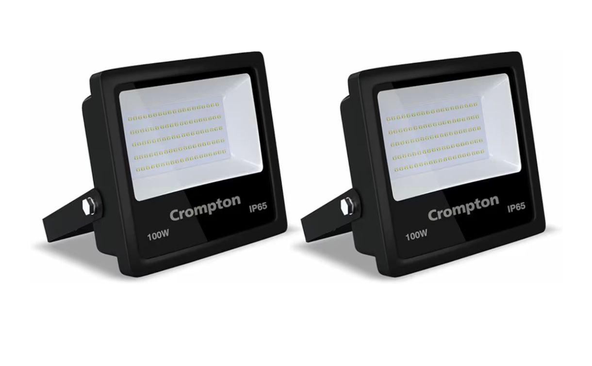 Crompton Gleam NXT 100W LED Flood Light | Cool Day Light, Pack of 2 @4322