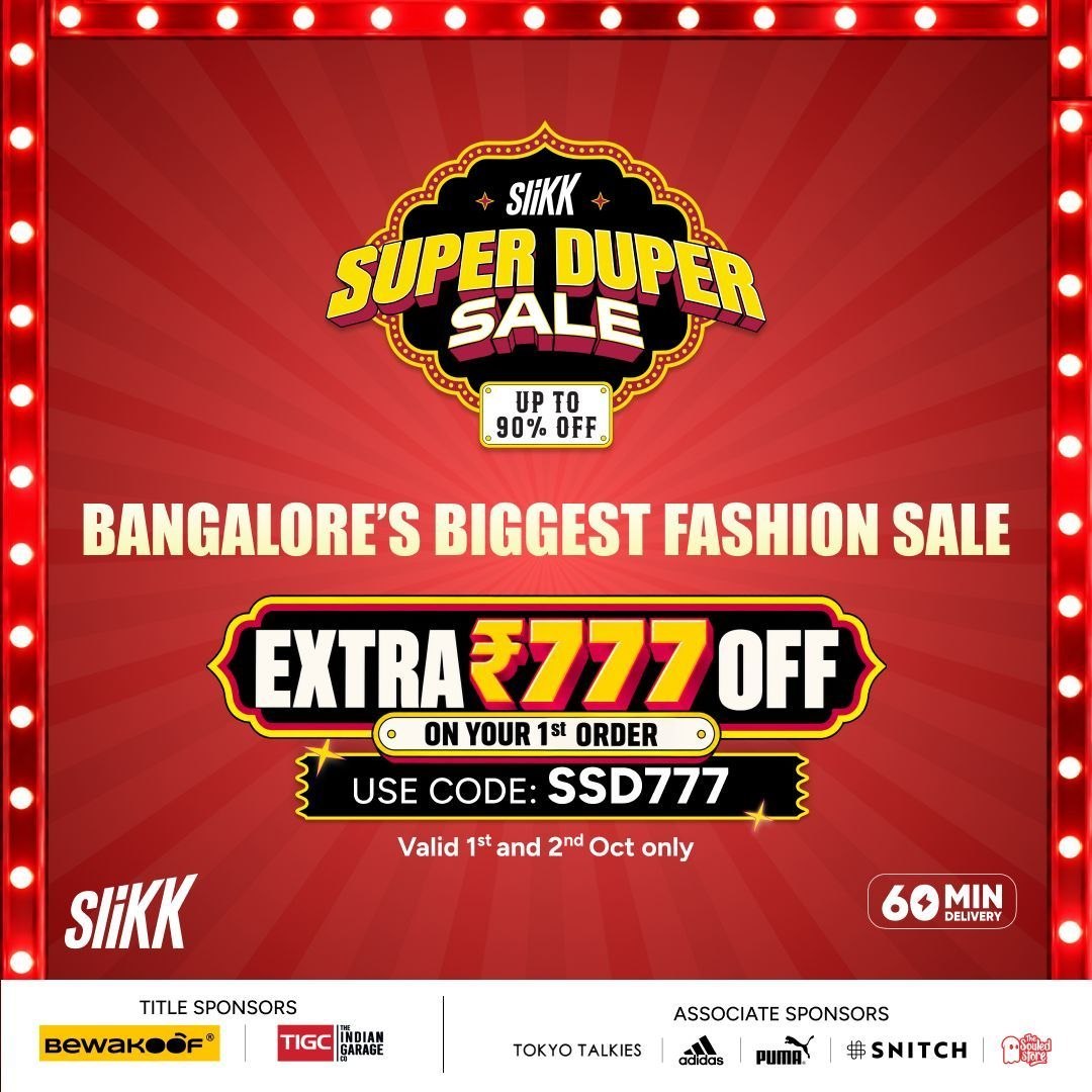 SliKK SUPER DUPER SALE — BENGALURU ONLY 😱😱