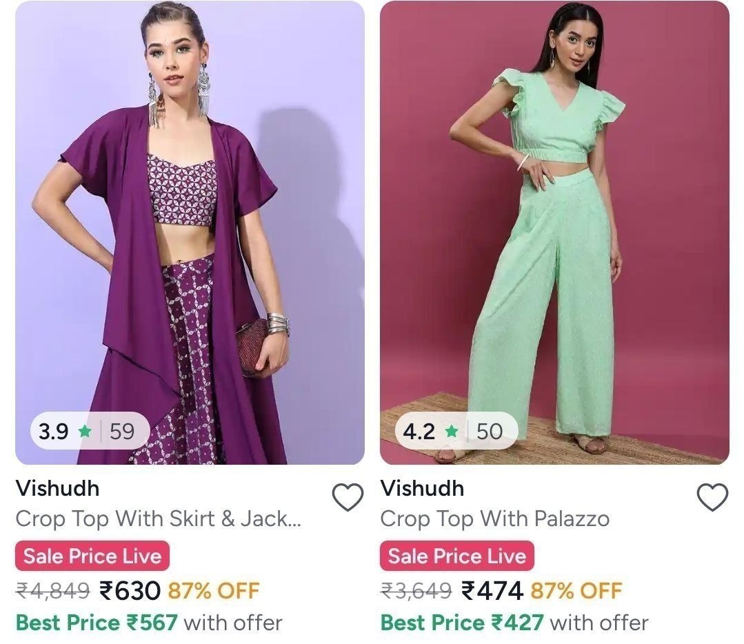 Myntra | Upto 90% Off On Vishudh Women's Clothing.