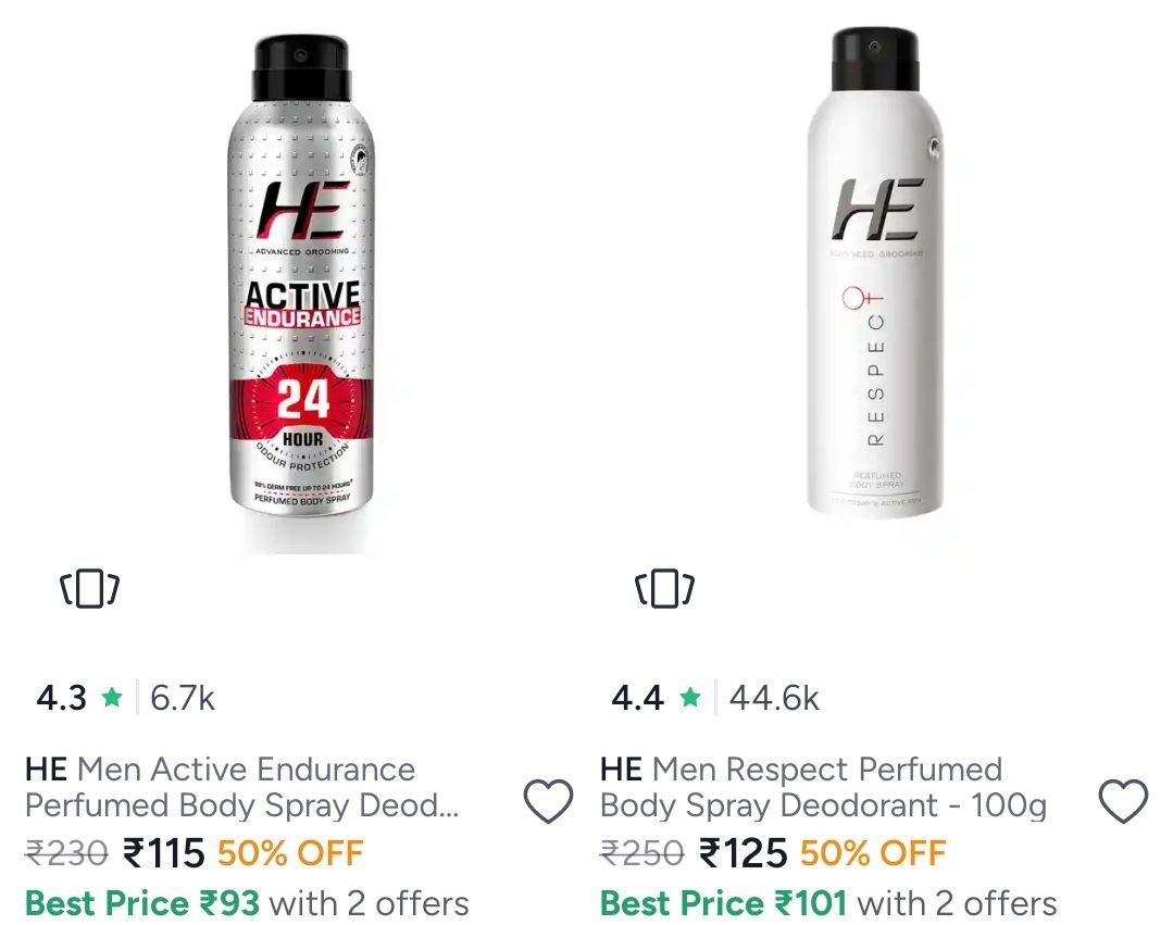 Myntra : HE Deo & Perfume Starts @115.