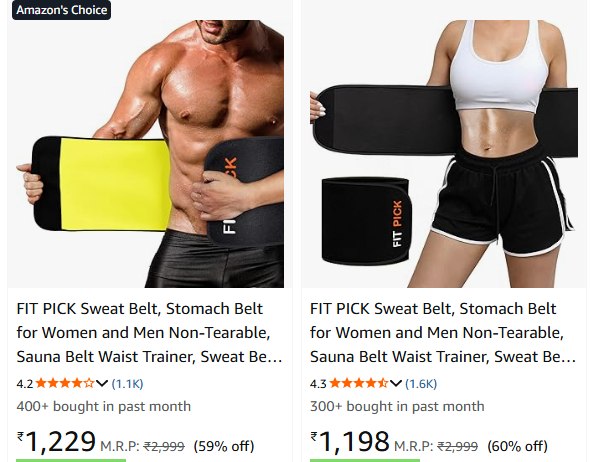 Amazon | FitPick Premium Shapewear @899.