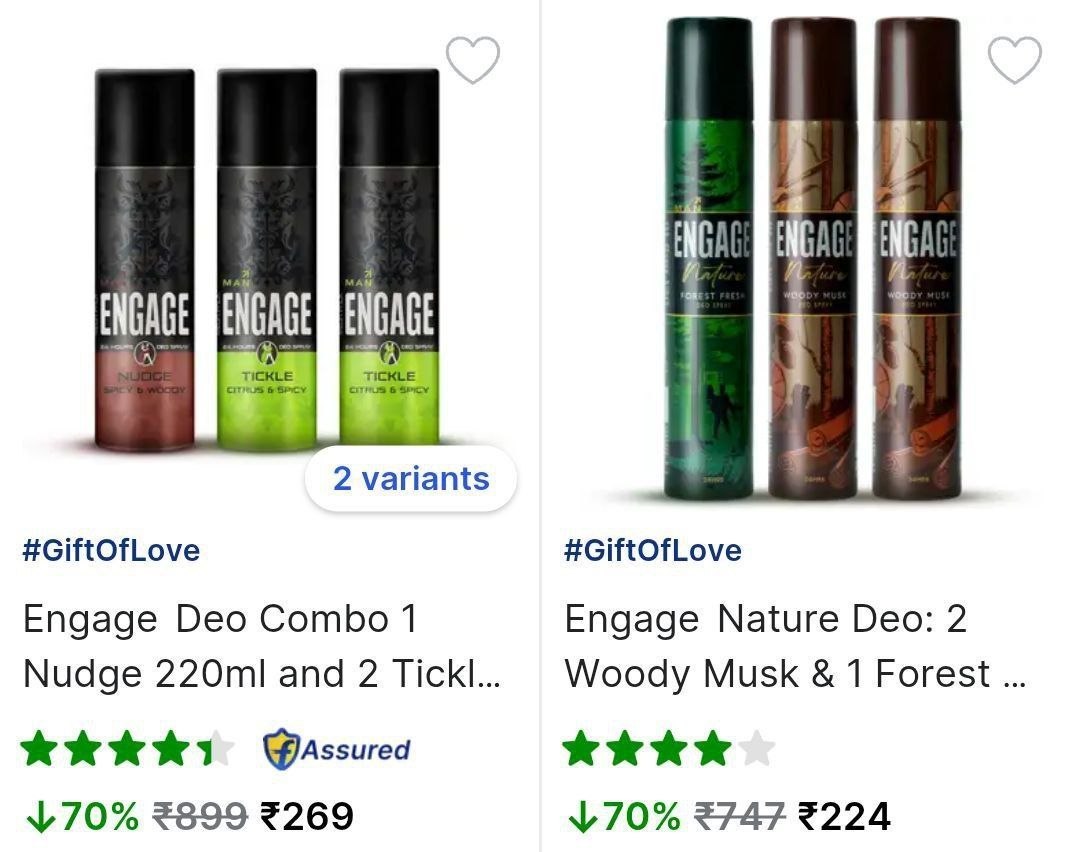 Flipkart | Upto 70% Off On Engage Deodorants.