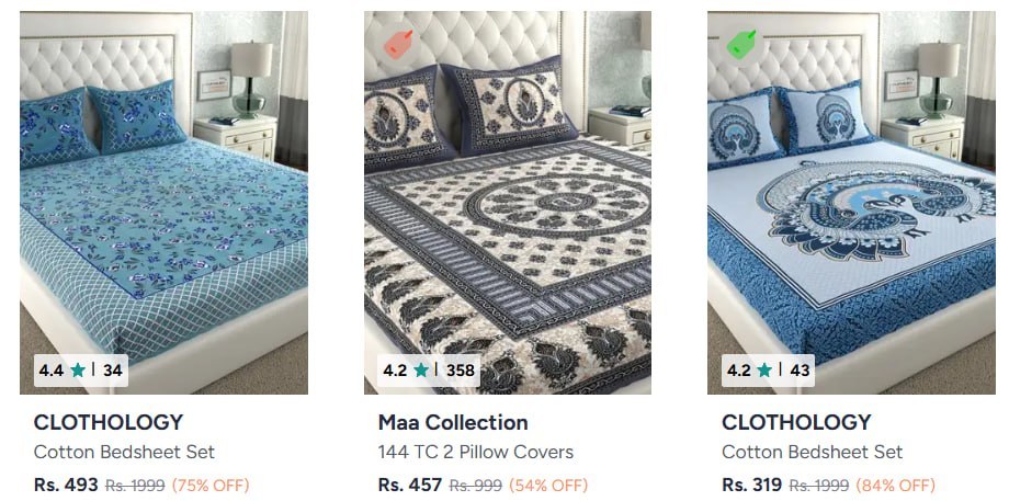 Myntra | Jaipuri Bedsheets Under 499