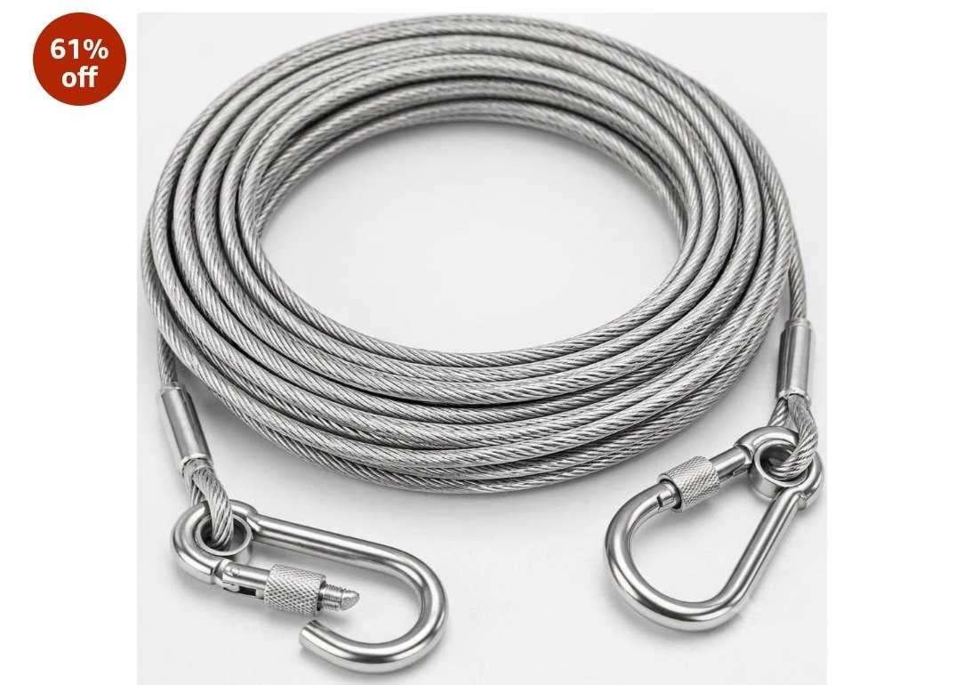 Stainless Steel Wire Rope Cable with Locking Hooks