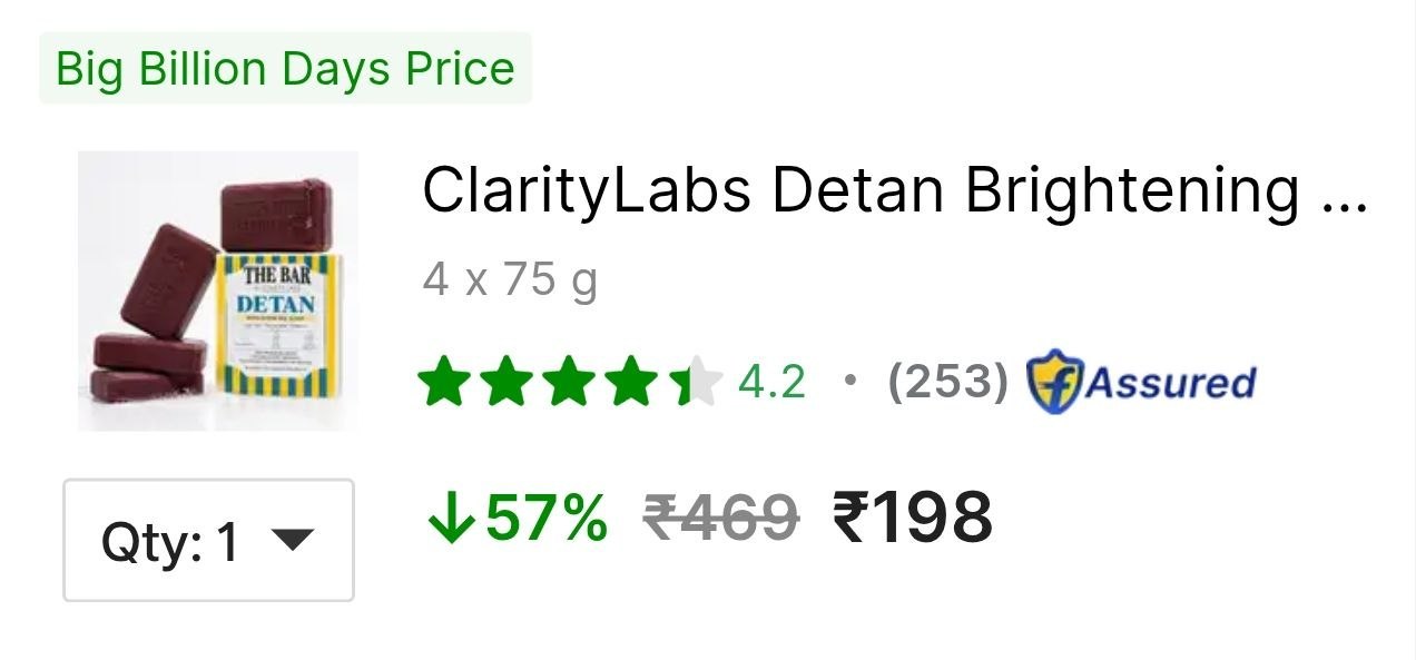 Loot: ClarityLabs Detan Brightening Soap ( 4 x 75 g) @198